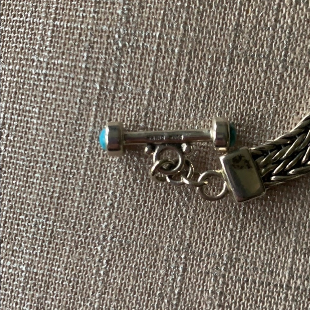 Turquoise sterling bracelet w/circle/bar closure❣️ - Picture 3 of 5
